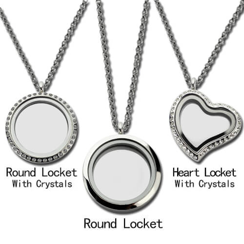 Engraved Love Floating Locket With Birthstone