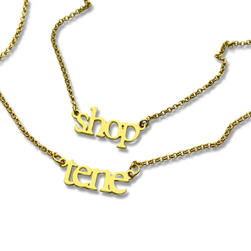 Double Layer Mini Name Necklace 18K Gold Plated