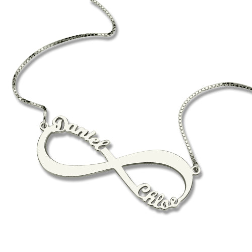 Personalized Infinity Symbol Necklace Double Name