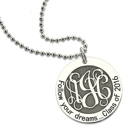 Personalized Class Graduation Monogram Necklace