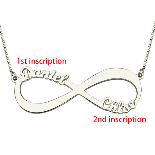 Personalized Infinity Symbol Necklace Double Name