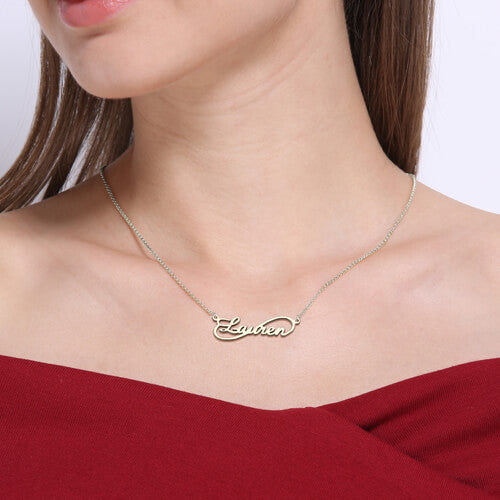 Unique Infinity Style Name Necklace Sterling Silver