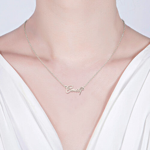 Personalized Tiny Name Necklace Sterling Silver