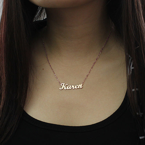 Custom Script Name Necklace Rose Gold