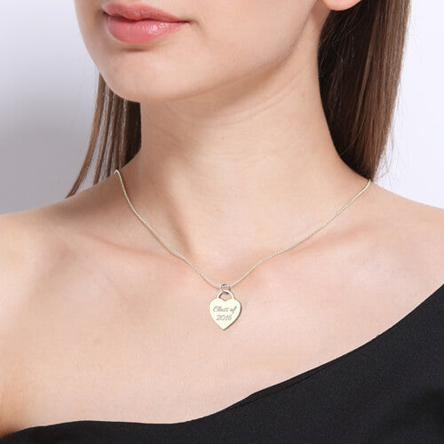 Engraved Heart Class Of… Necklace In Sterling Silver