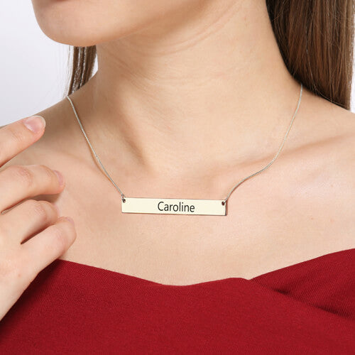 Collana con barra di laurea incisa in argento sterling