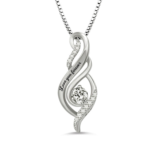 Collana personalizzata con pietra portafortuna per la mamma in argento sterling