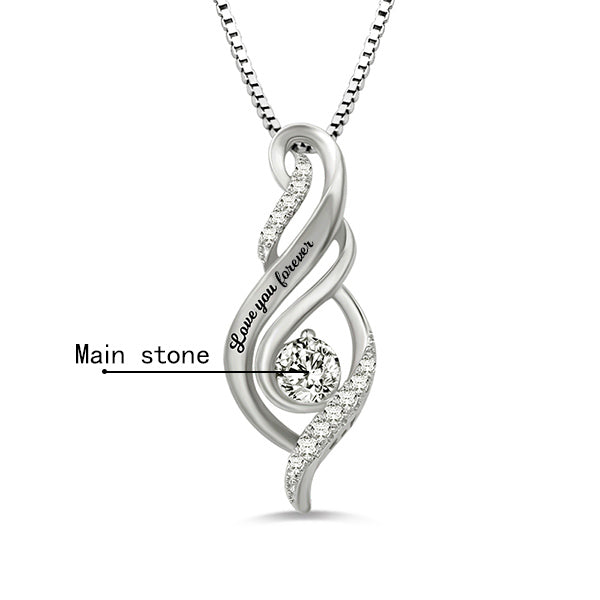 Collana personalizzata con pietra portafortuna per la mamma in argento sterling