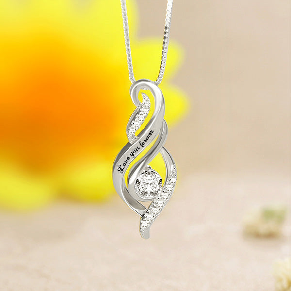 Collana personalizzata con pietra portafortuna per la mamma in argento sterling