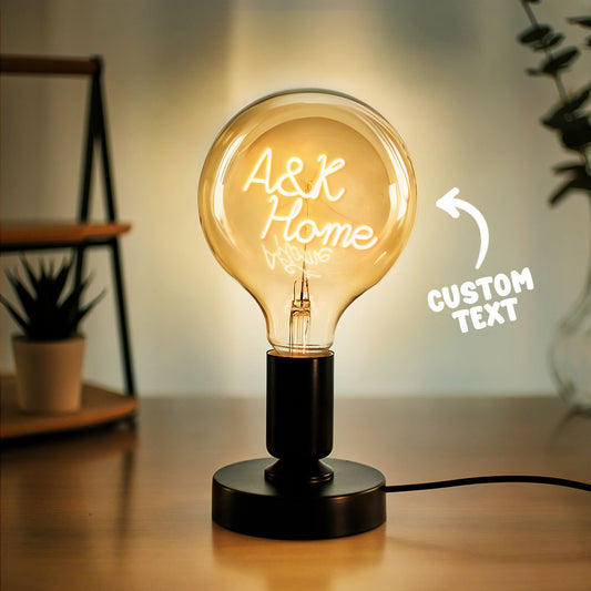 Custom Text Vintage Edison Led Filament Modeling Lamp Soft Light Bulbs Decorative Warm Yellow Light Led