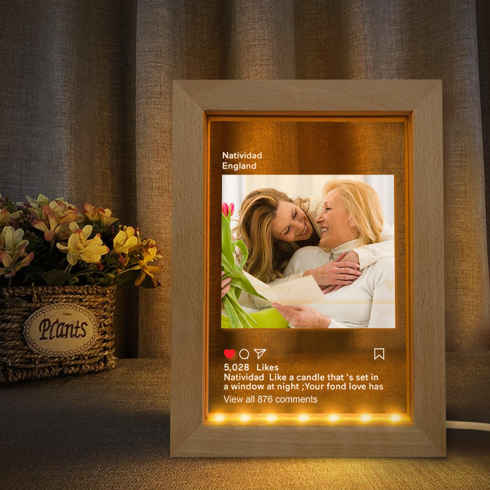 Lampada da notte a LED personalizzata Instagram con cornice per foto Luce notturna