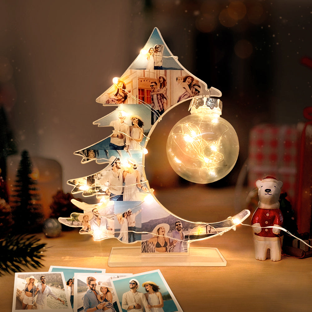 Luce notturna personalizzata con foto, lampada per albero di Natale personalizzata, regalo per la casa