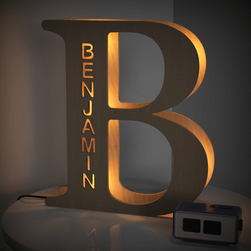 Personalized Name Wooden Letter Night Light 28CM