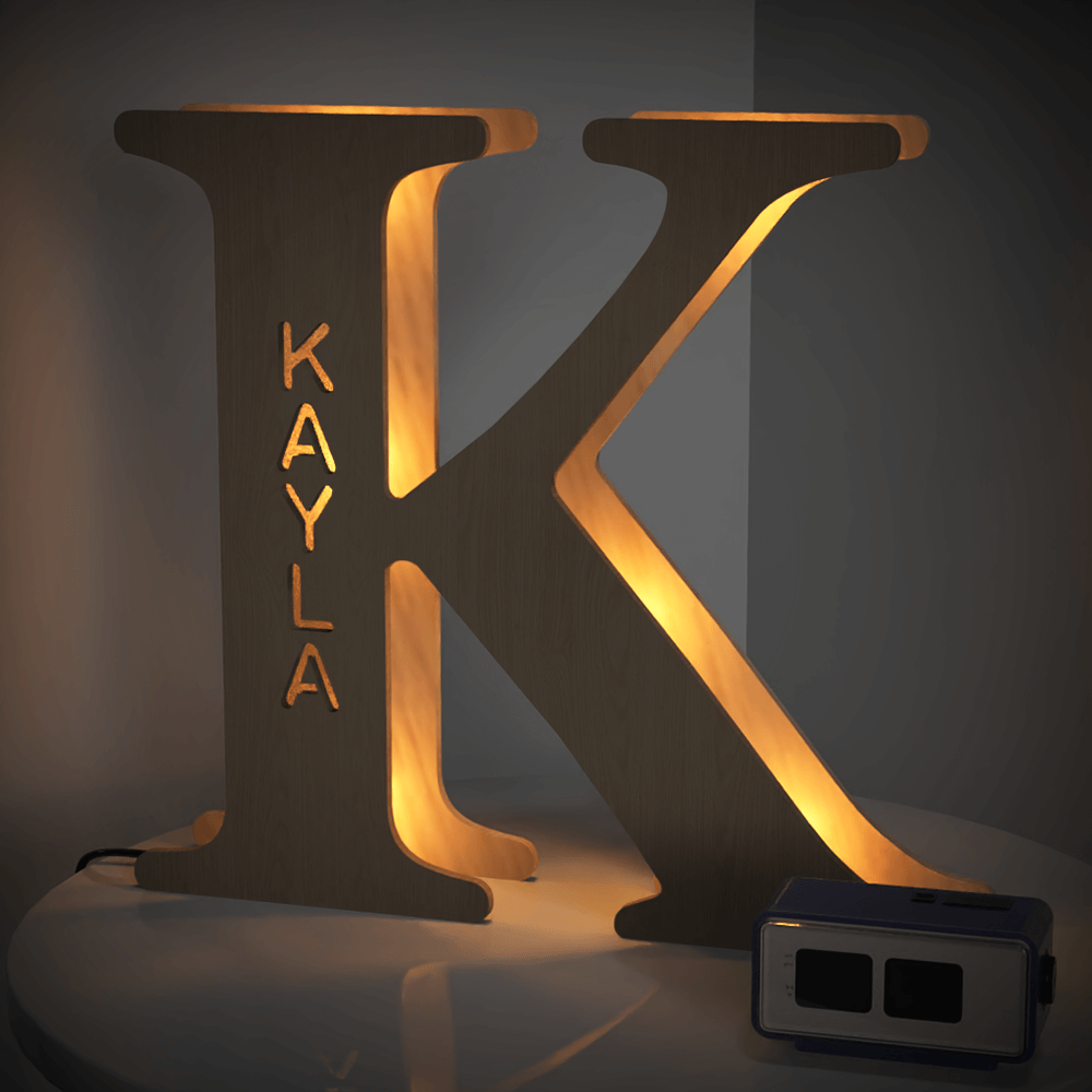 Personalized Name Wooden Letter Night Light 28CM