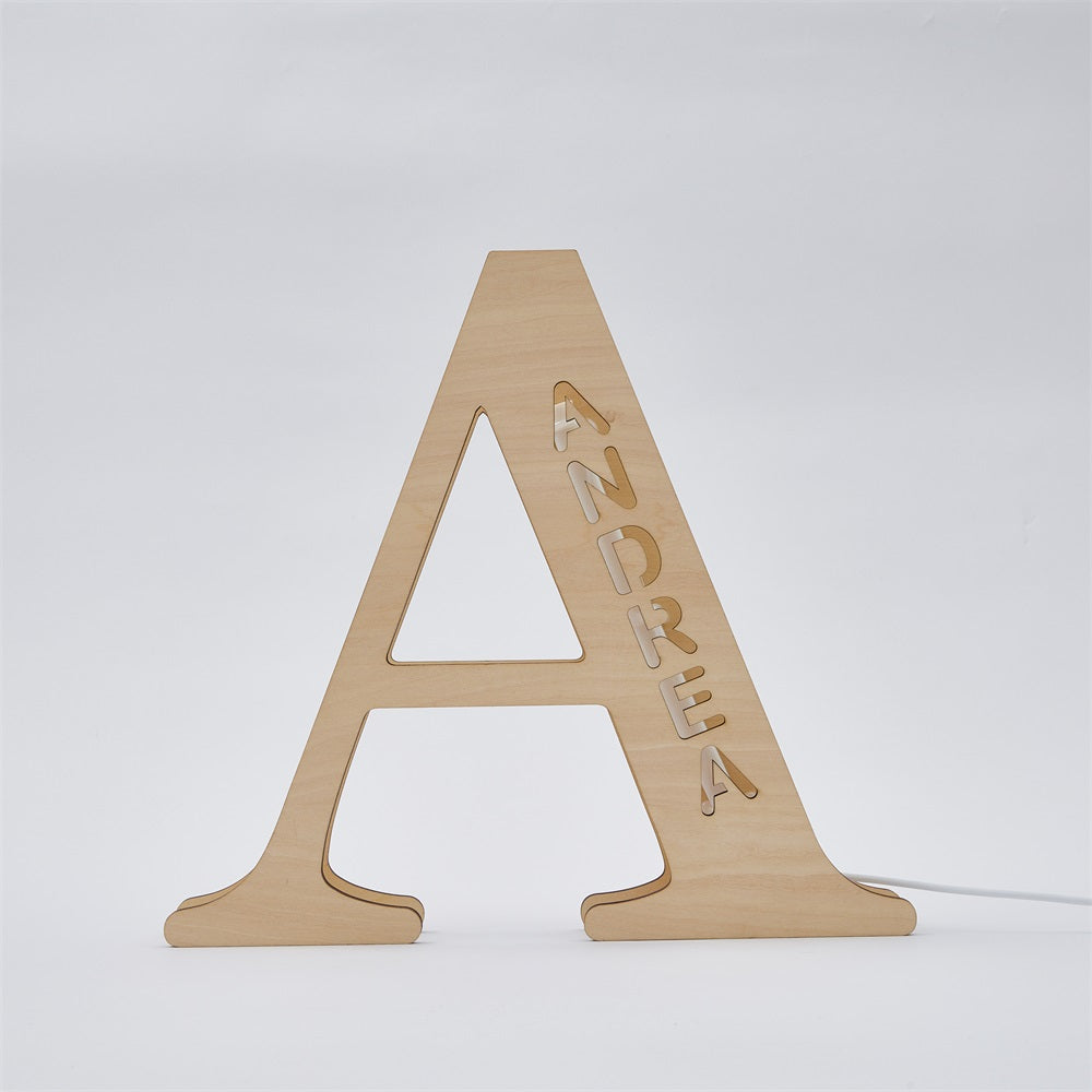 Personalized Name Wooden Letter Night Light 28CM