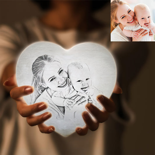 Customized Heart Shaped Photo Moon Lamp