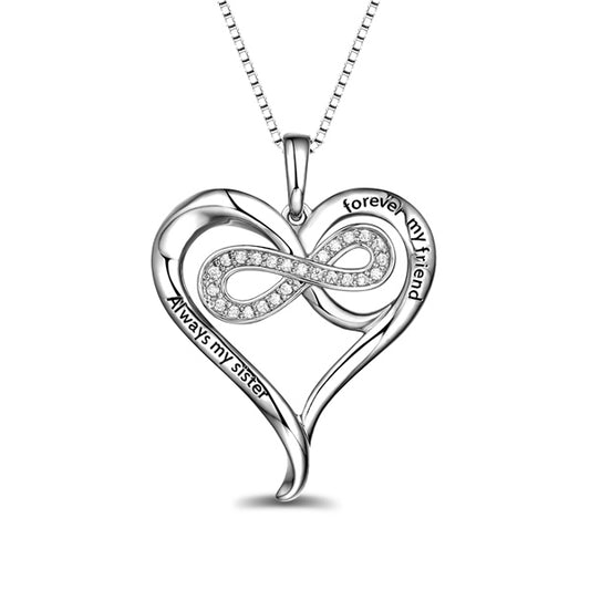 Collana personalizzata in argento sterling con cuore infinito