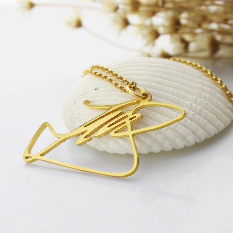 Custom DIY Necklace with Your Own Signature Gold Plated Silver