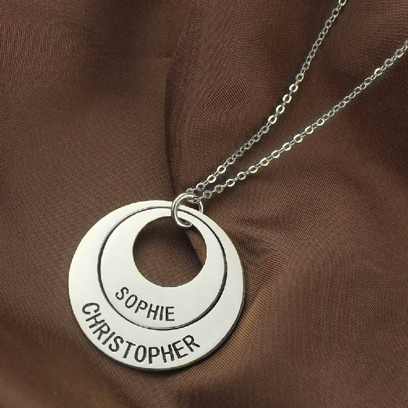 Engraved Ring Mother Necklace Sterling Silver